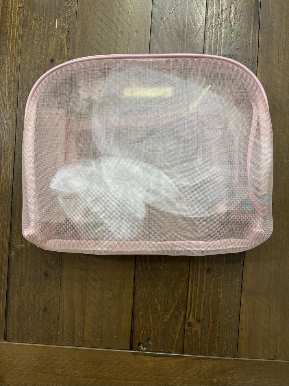 Vince Camuto Blush Pink Floral Sequin Cosmetic Bag